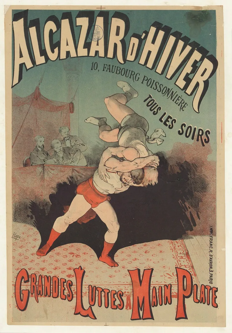 Alcazar Dhiver Grandes Luttes A La Main Plate Wall Art by Léon Choubrac - High-Resolution Digital Print