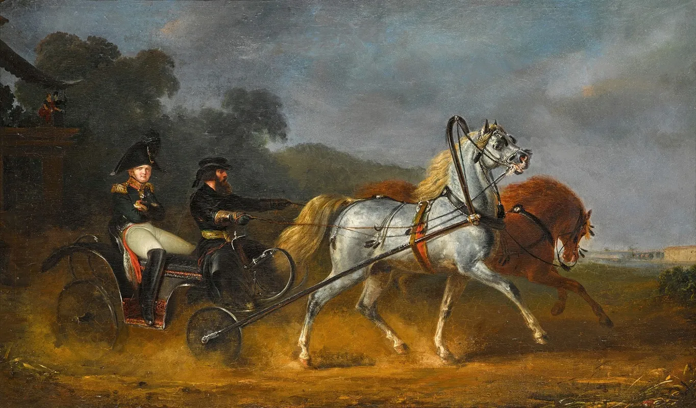 Alexander I And His Coachman Ilya Baikov Wall Art by Gottlob Alexander Sauerweid - High-Resolution Digital Print