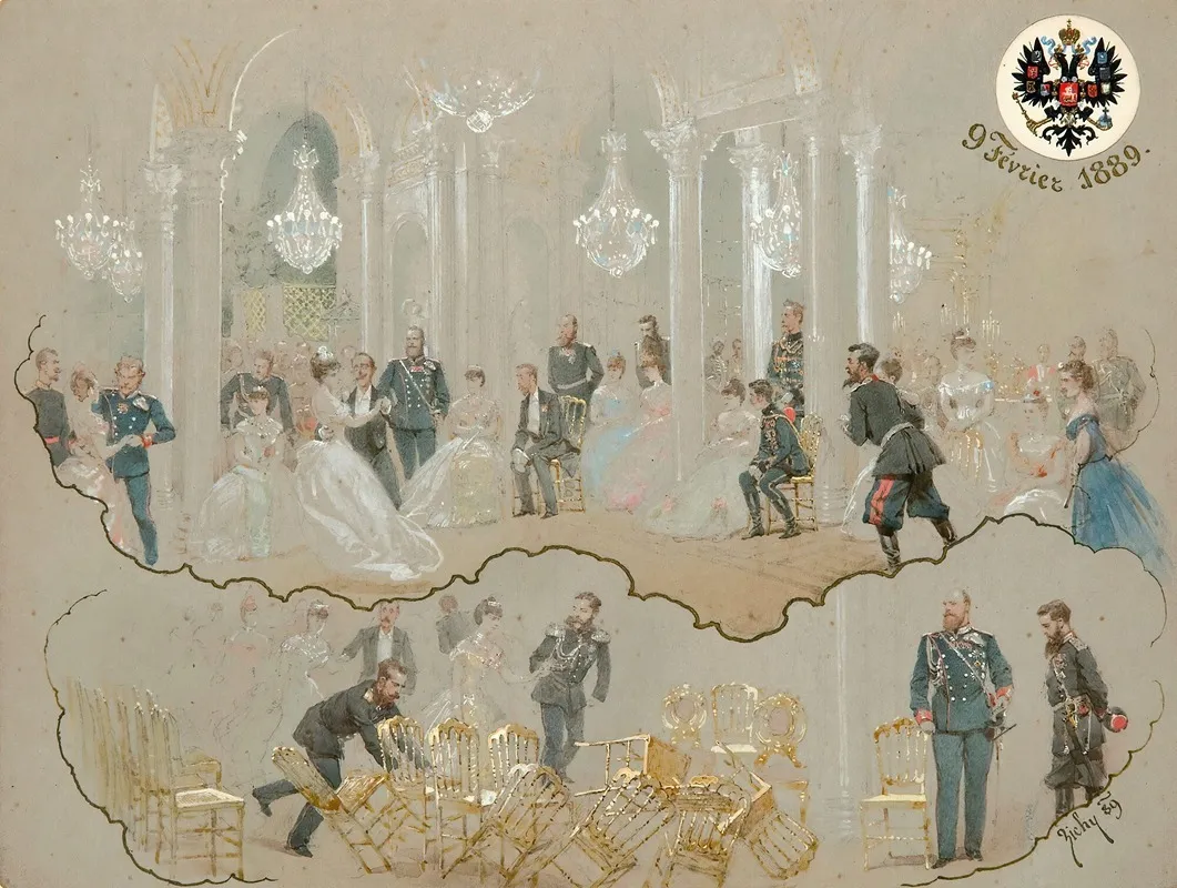 Alexander Iii At The Winter Palace Ball Wall Art by Mihály Zichy - High-Resolution Digital Print