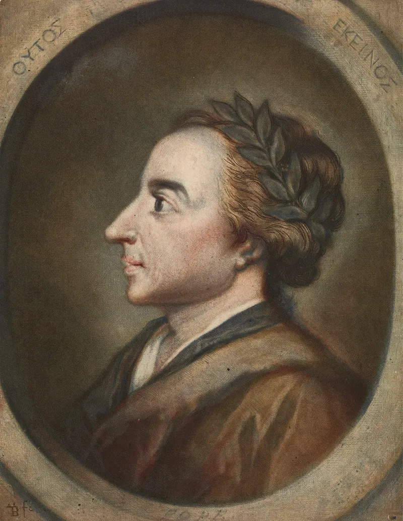 Alexander Pope Poet 1744 Wall Art by Jacob Christoph Le Blon - High-Resolution Digital Print
