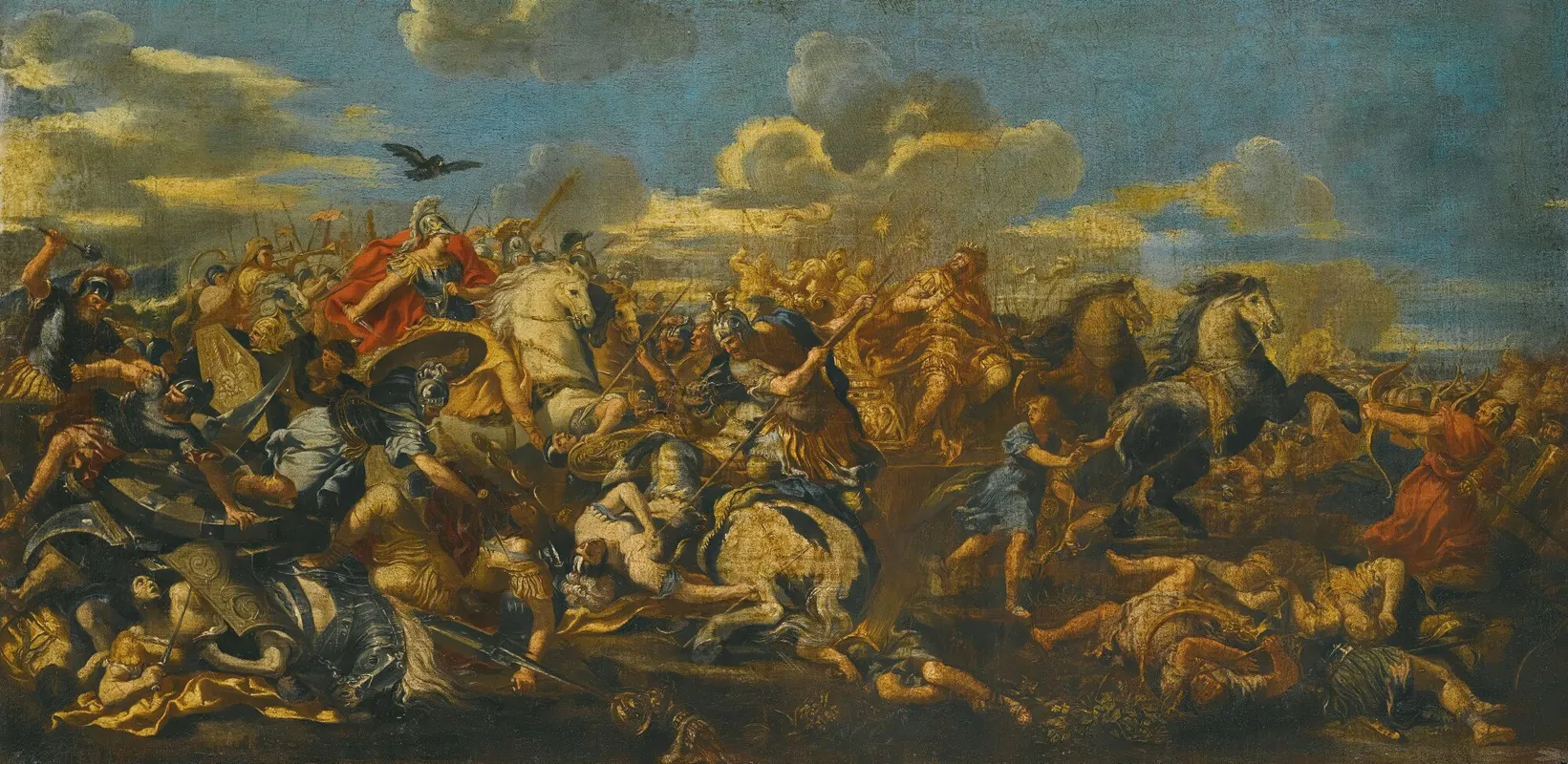 Alexanders Victory Over Darius At The Battle Of Issus Wall Art by Circle of Pietro Berrettini - High-Resolution Digital Print