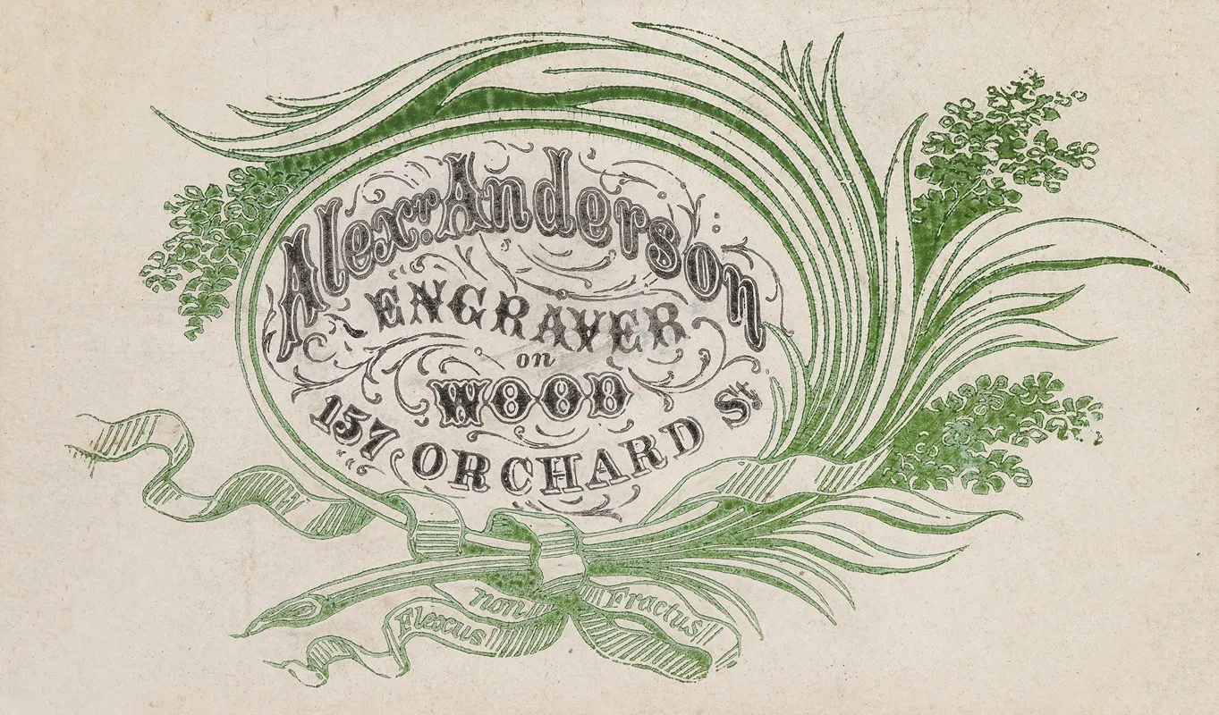 Alexr Anderson Engraver On Wood 157 Orchard St