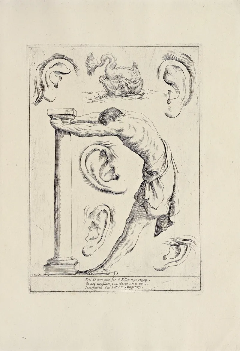 Alfabeto In Sogno Pl 05 Wall Art by Giuseppe Maria Mitelli - High-Resolution Digital Print
