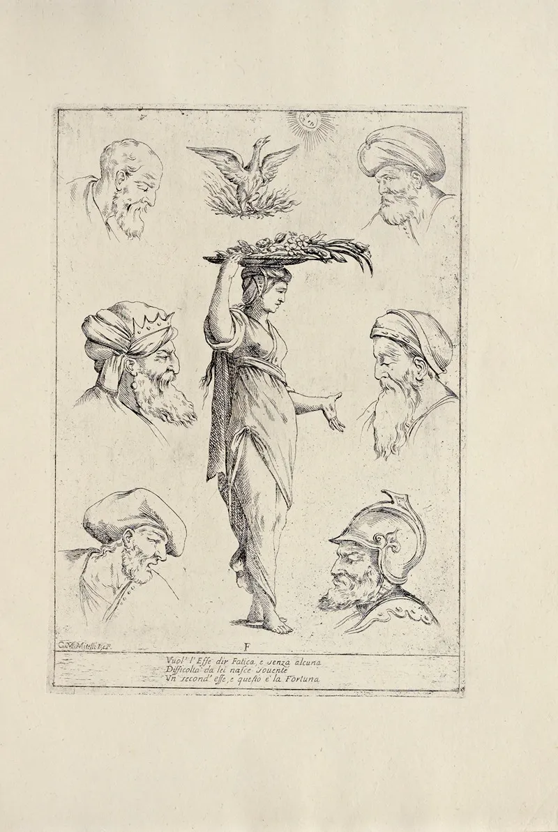 Alfabeto In Sogno Pl 07 Wall Art by Giuseppe Maria Mitelli - High-Resolution Digital Print