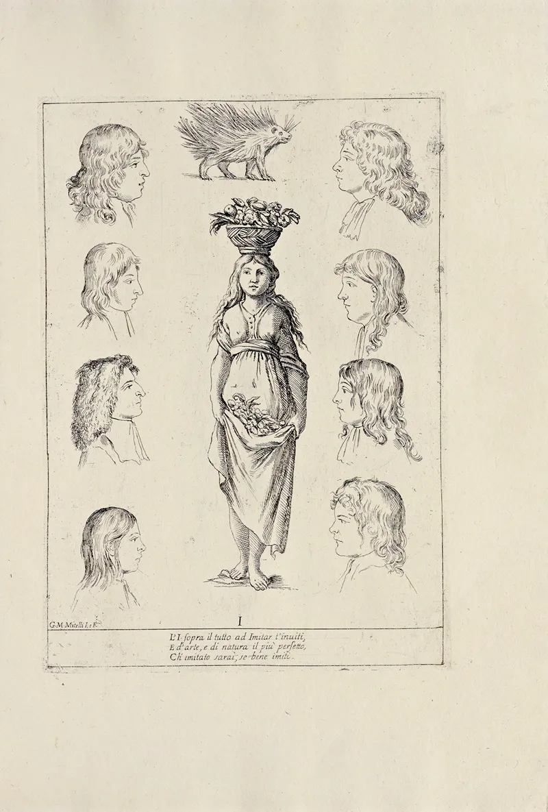 Alfabeto In Sogno Pl 10 Wall Art by Giuseppe Maria Mitelli - High-Resolution Digital Print