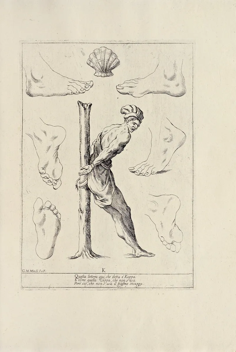 Alfabeto In Sogno Pl 11 Wall Art by Giuseppe Maria Mitelli - High-Resolution Digital Print