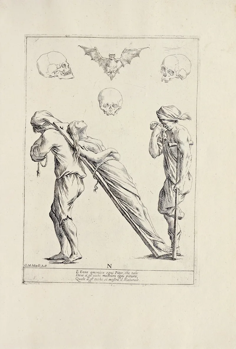 Alfabeto In Sogno Pl 14 Wall Art by Giuseppe Maria Mitelli - High-Resolution Digital Print