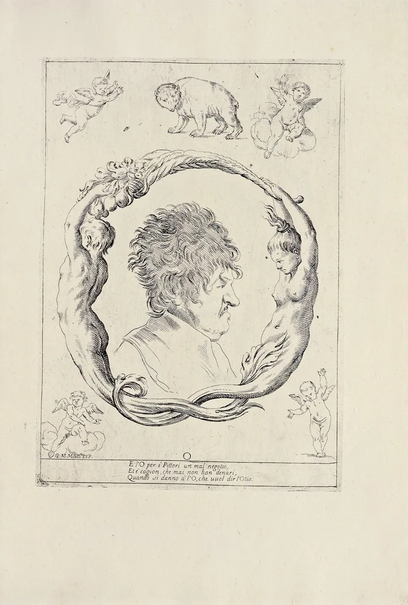 Alfabeto In Sogno Pl 15 Wall Art by Giuseppe Maria Mitelli - High-Resolution Digital Print