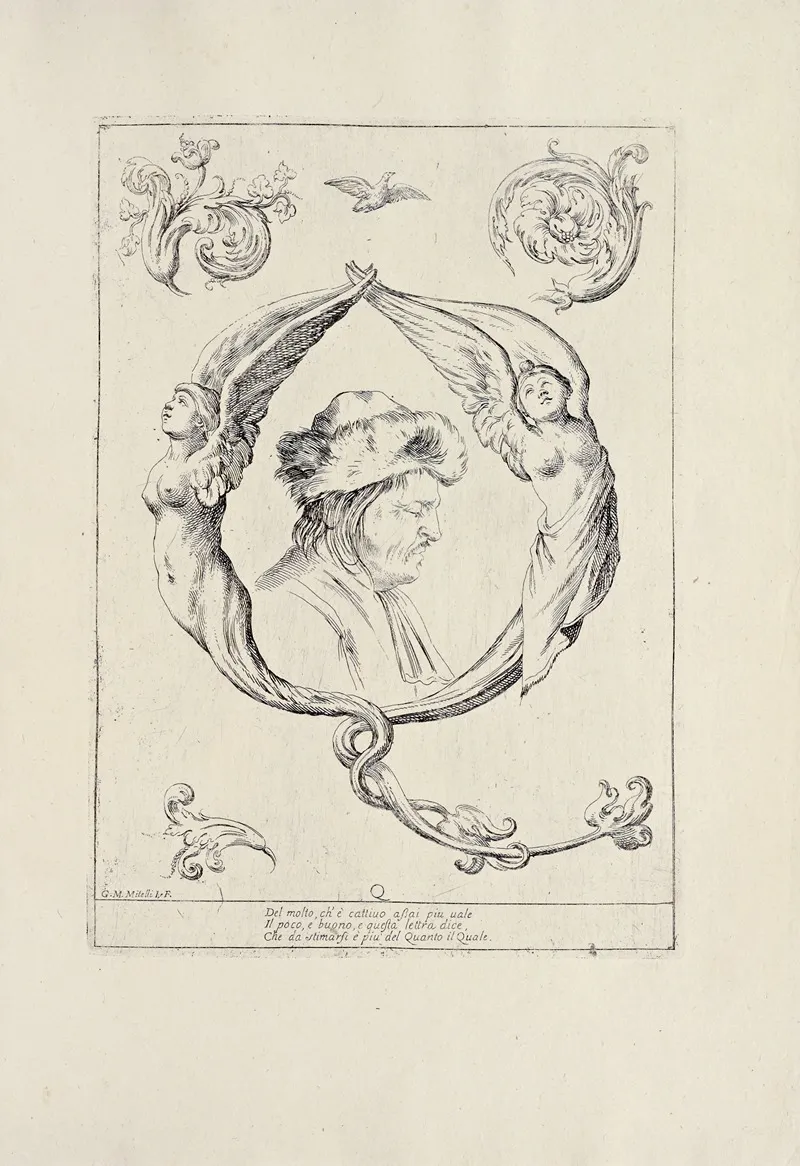 Alfabeto In Sogno Pl 17 Wall Art by Giuseppe Maria Mitelli - High-Resolution Digital Print