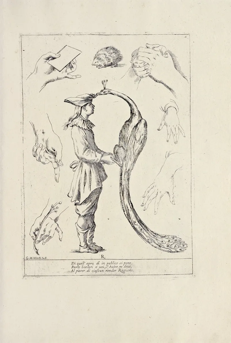Alfabeto In Sogno Pl 18 Wall Art by Giuseppe Maria Mitelli - High-Resolution Digital Print