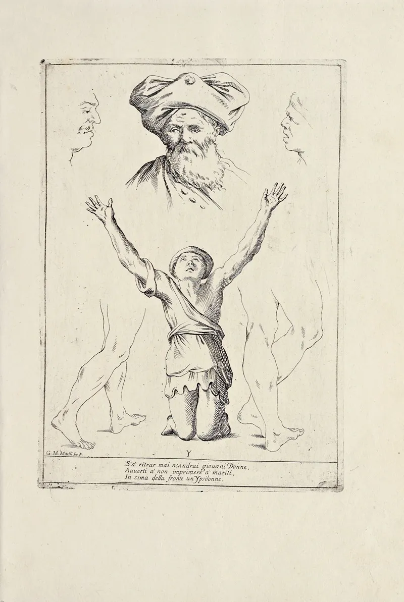 Alfabeto In Sogno Pl 23 Wall Art by Giuseppe Maria Mitelli - High-Resolution Digital Print