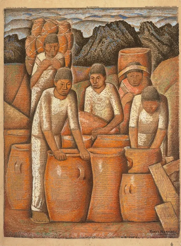 Alfareros Wall Art by Alfredo Ramos Martínez - High-Resolution Digital Print