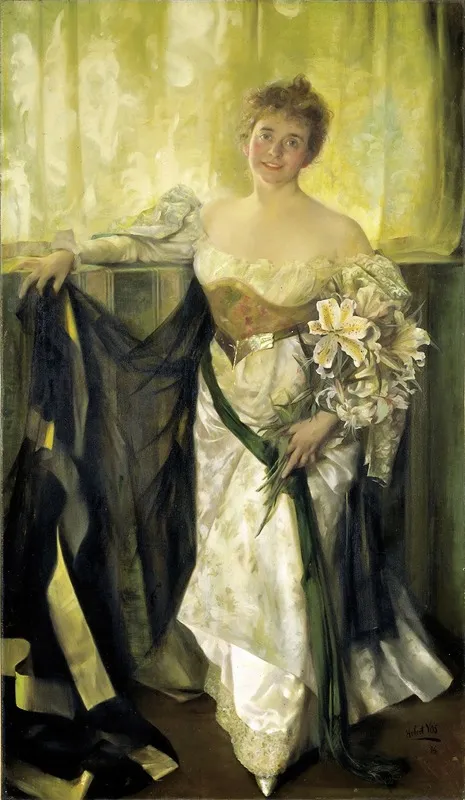 Alice Barney In White Satin