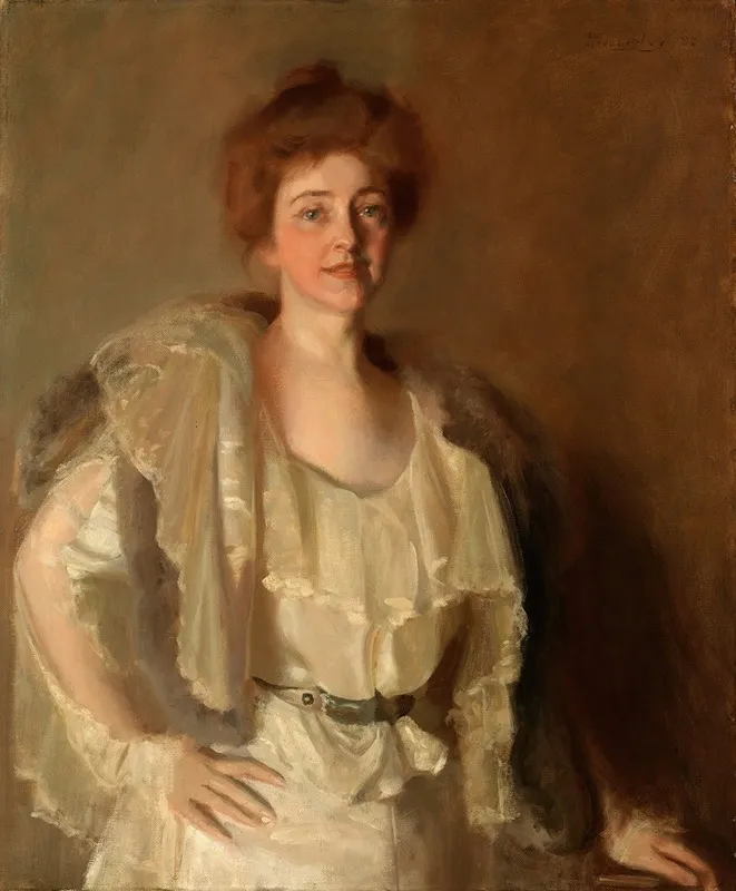 Alice Barney In Whites And Browns Wall Art by Pierre Troubetzkoy - High-Resolution Digital Print
