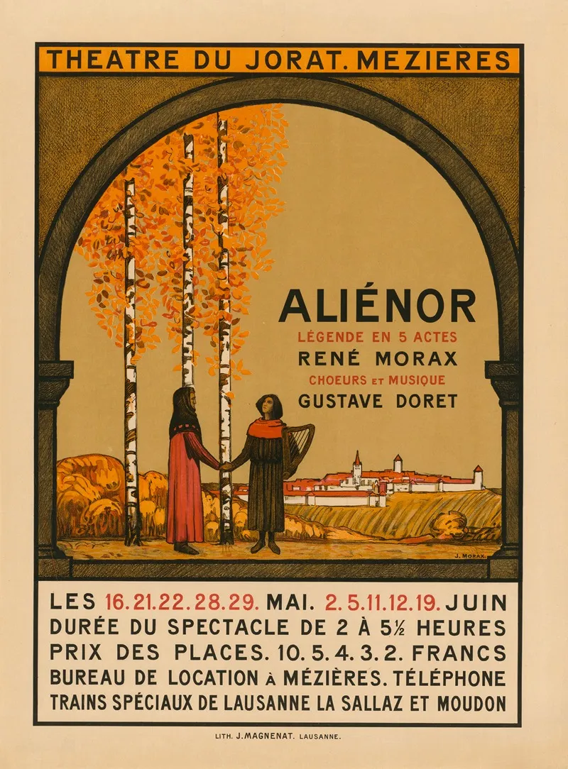 Alienor Legende En 5 Actes De Rene Morax Musique De Gustave Doret Theatre Du Jorat Wall Art by Jean Morax - High-Resolution Digital Print