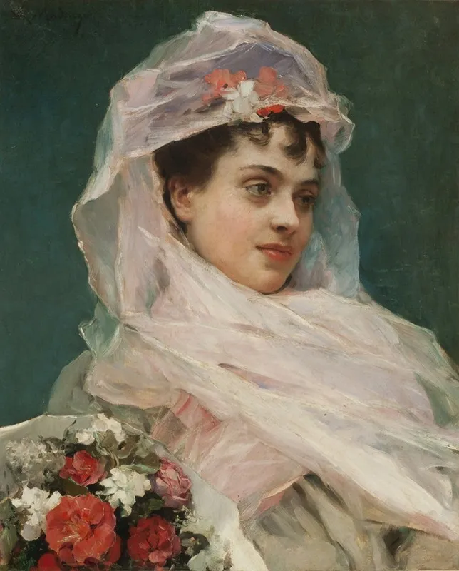 Aline Masson Con Tocado De Gasa