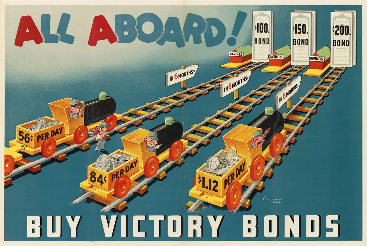 All Aboard Buy Victory Bonds Wall Art by Ken Rowell - High-Resolution Digital Print