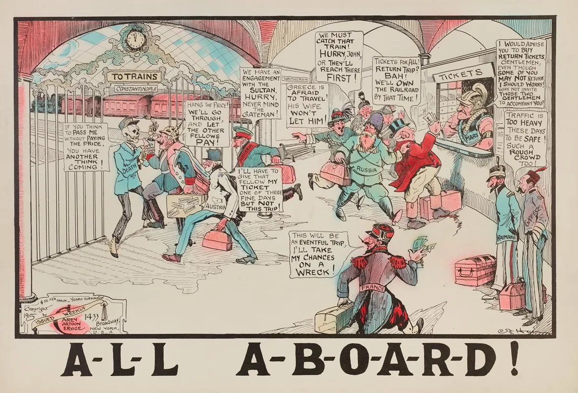 All Aboard Wall Art by Carey Cartoon Service - High-Resolution Digital Print