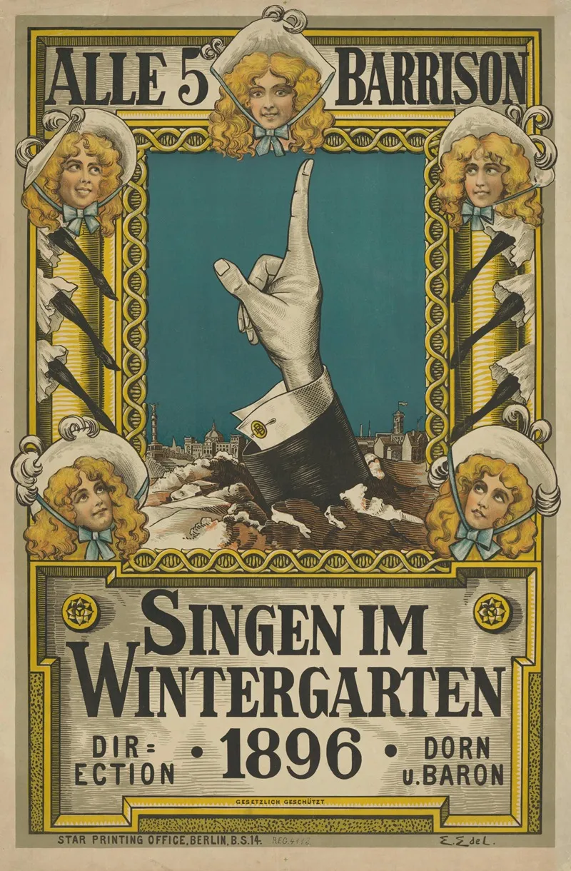 Alle 5 Barrison Singen Im Wintergarten Wall Art by Edmund Edel - High-Resolution Digital Print