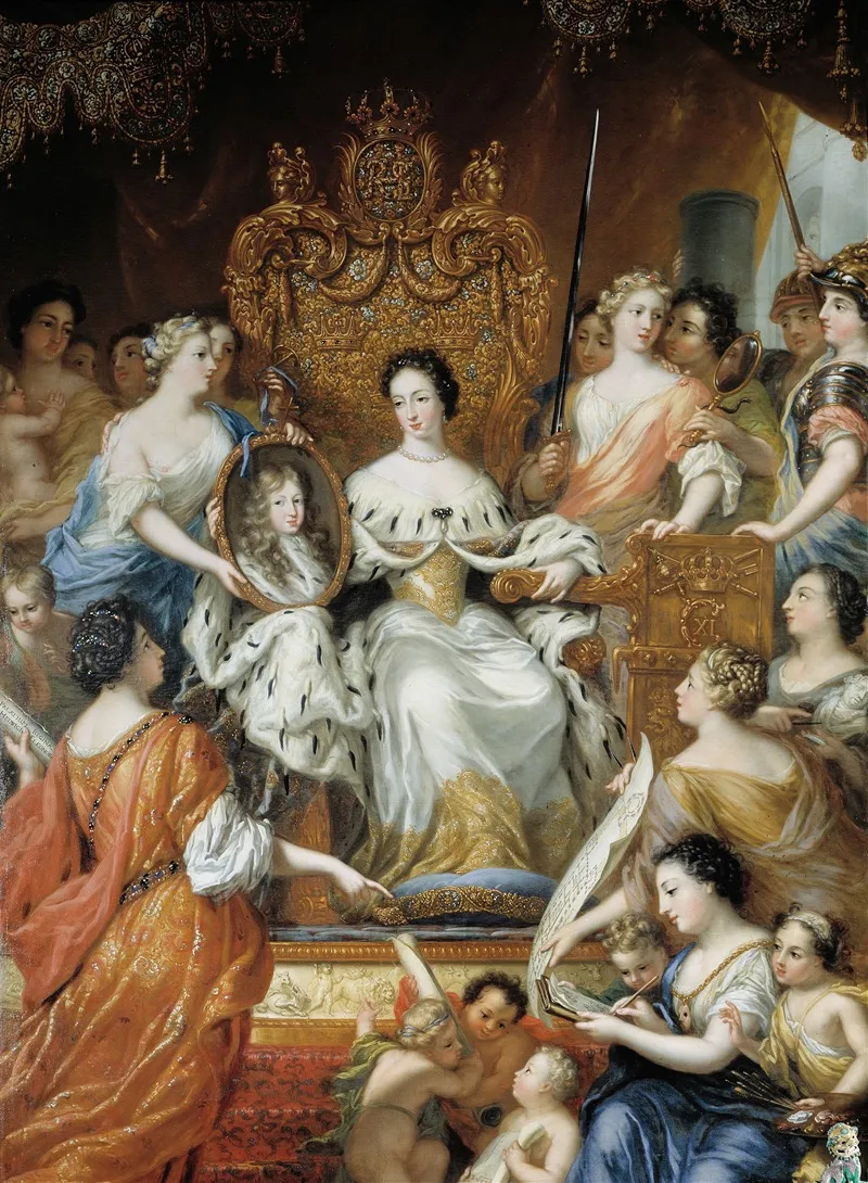 Allegori Over Ankedrottning Hedvig Eleonoras Formyndarregering Wall Art by David Klöcker Ehrenstrahl - High-Resolution Digital Print