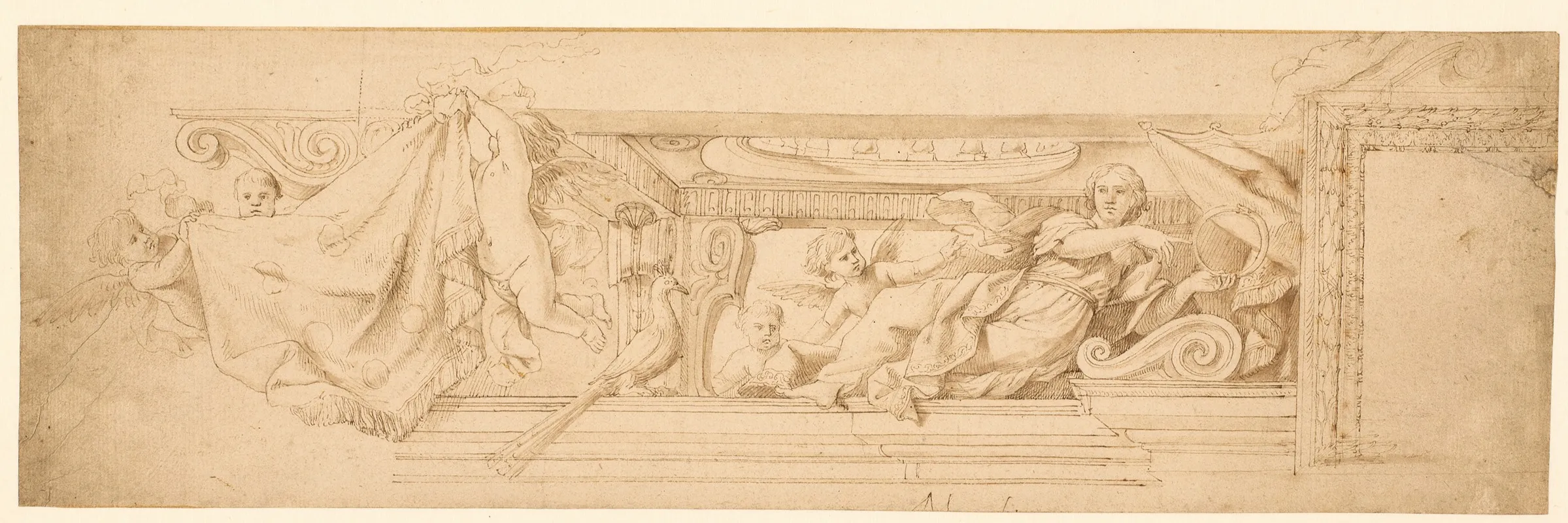 Allegori Pa Evigheden Med Medicis Vabenskjold Wall Art by Pietro Paolo Baldini - High-Resolution Digital Print