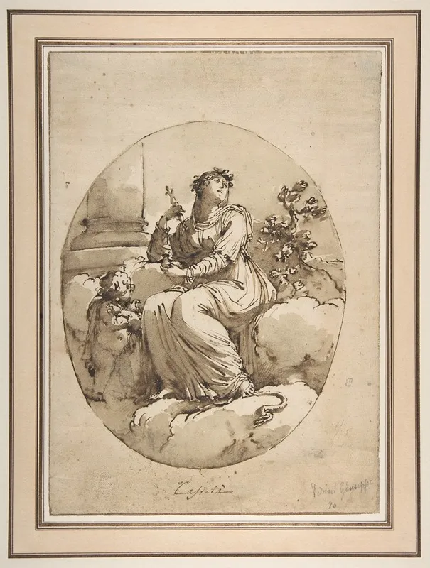 Allegorical Figure Of Chastity Wall Art by Filippo Pedrini - High-Resolution Digital Print