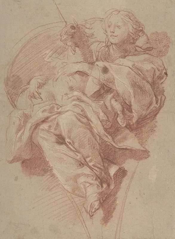 Allegorical Figure Of Purity With A Unicorn Wall Art by Baldassarre Franceschini - High-Resolution Digital Print
