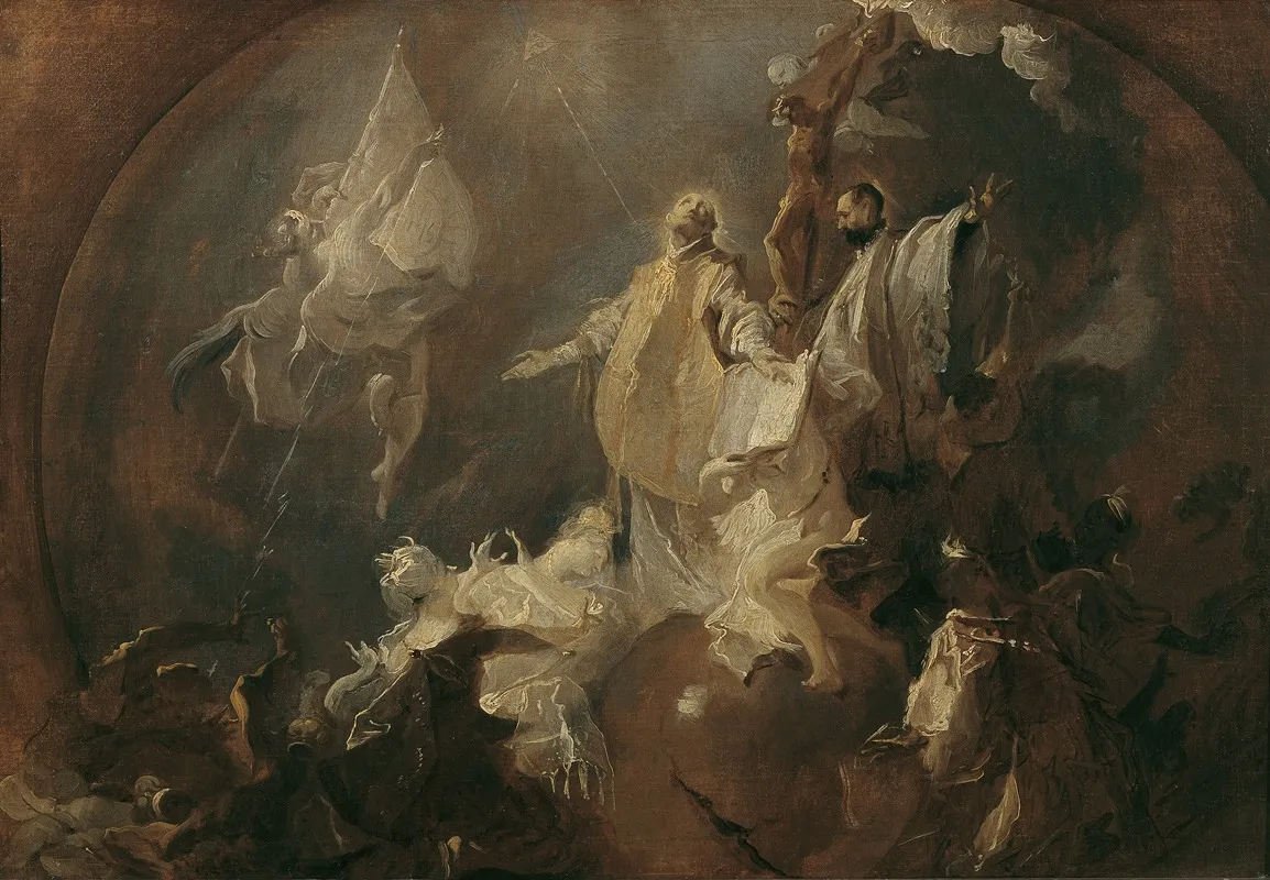 Allegorie Auf Die Weltmission Des Jesuitenordens Wall Art by Franz Anton Maulbertsch - High-Resolution Digital Print