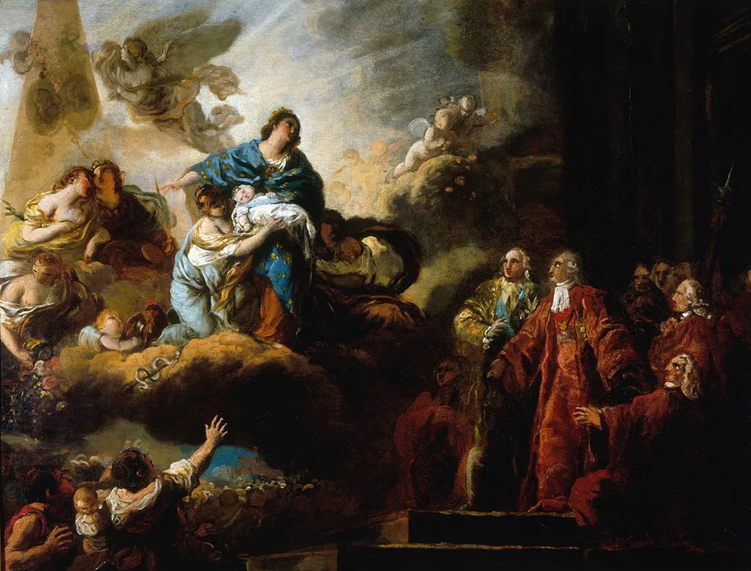 Allegorie De La Naissance Du Dauphin Le 22 Octobre 1781 Wall Art by François-Guillaume Ménageot - High-Resolution Digital Print