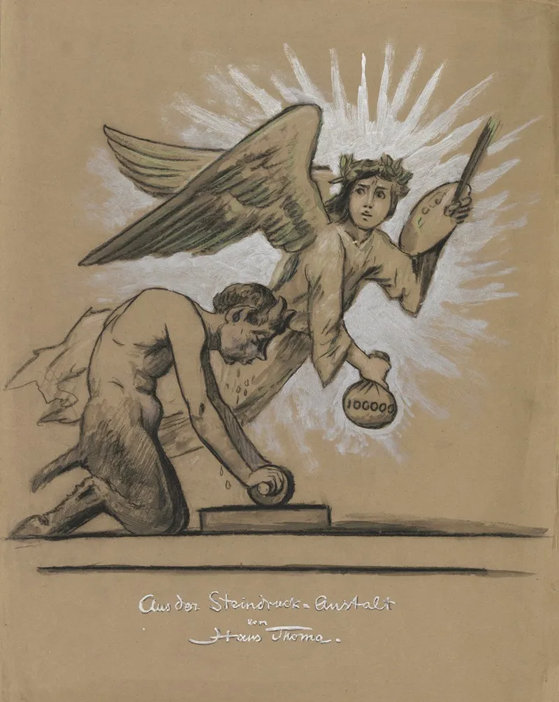 Allegorie Des Steindrucks Wall Art by Hans Thoma - High-Resolution Digital Print