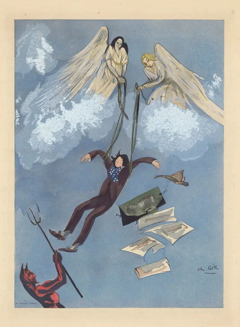 Allegorie Pour Un Menu De Lassociation Artistique Le Cornet Wall Art by Charles Gir - High-Resolution Digital Print