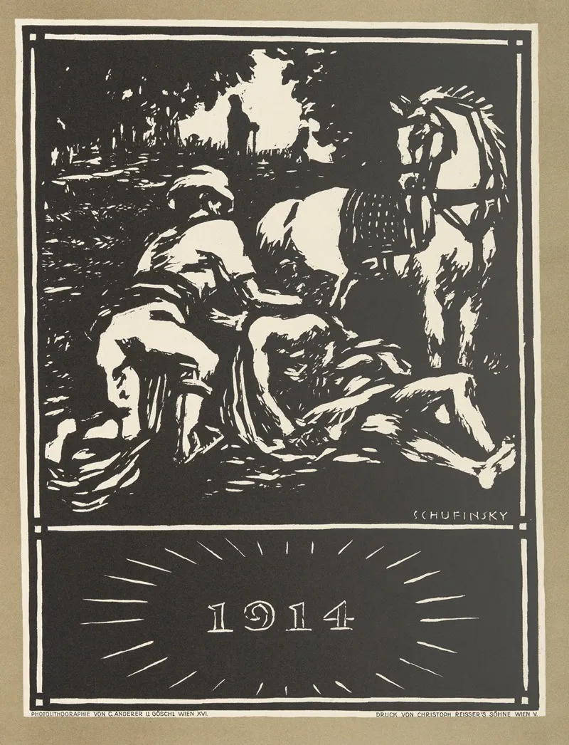 Allegorische Darstellung Zum Ersten Weltkrieg 1914