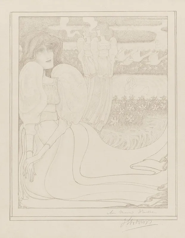 Allegorische Voorstelling Met Drie Vrouwen In Een Tuin Wall Art by Jan Toorop - High-Resolution Digital Print