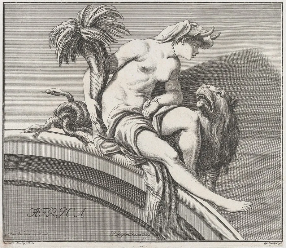 Allegory Of Africa From The Four Continents 2 Wall Art by Johann Justin Preissler - High-Resolution Digital Print
