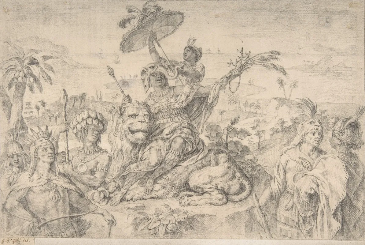 Allegory Of Africa Wall Art by Gottfried Bernhard Goetz - High-Resolution Digital Print