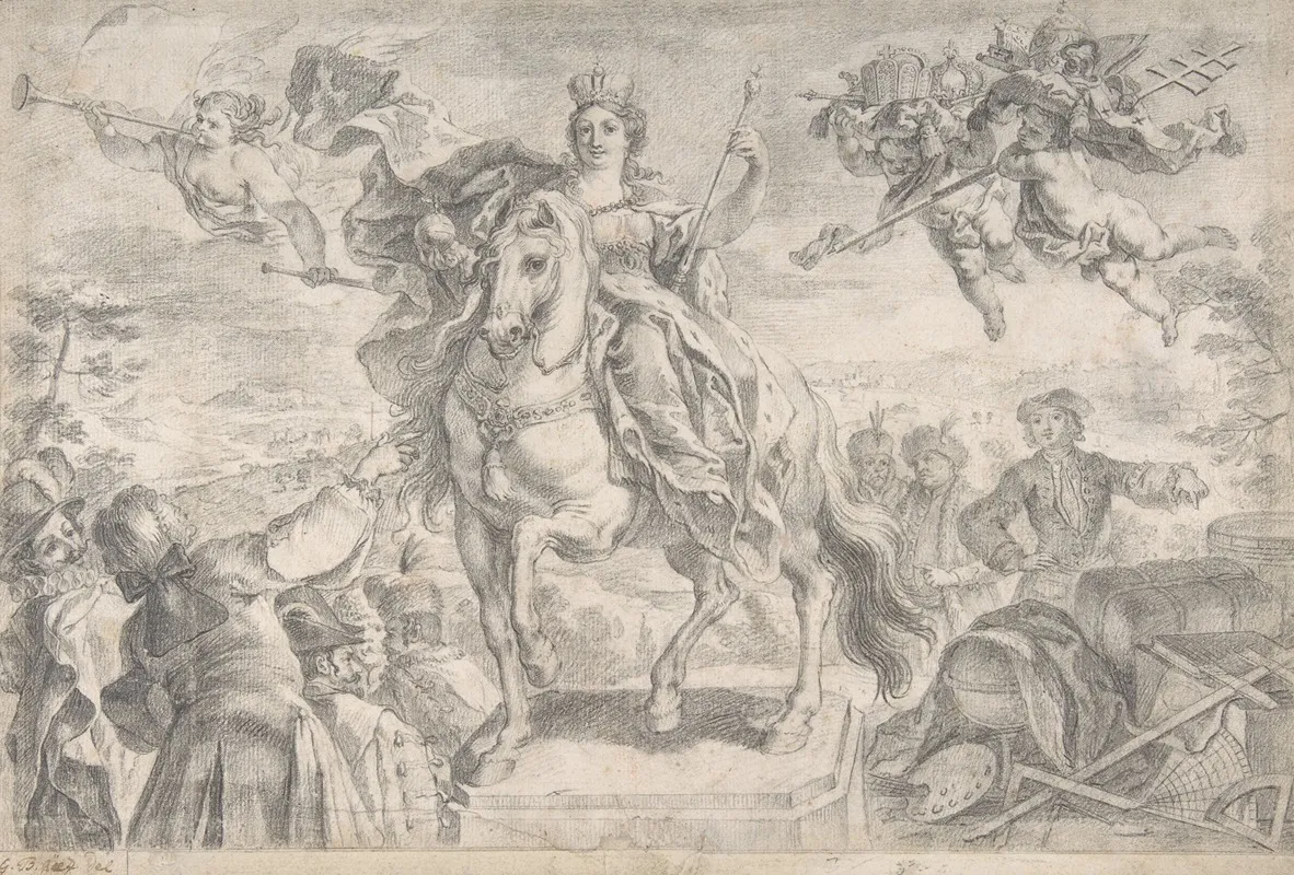 Allegory Of Europe From The Four Continents 2 Wall Art by Gottfried Bernhard Goetz - High-Resolution Digital Print