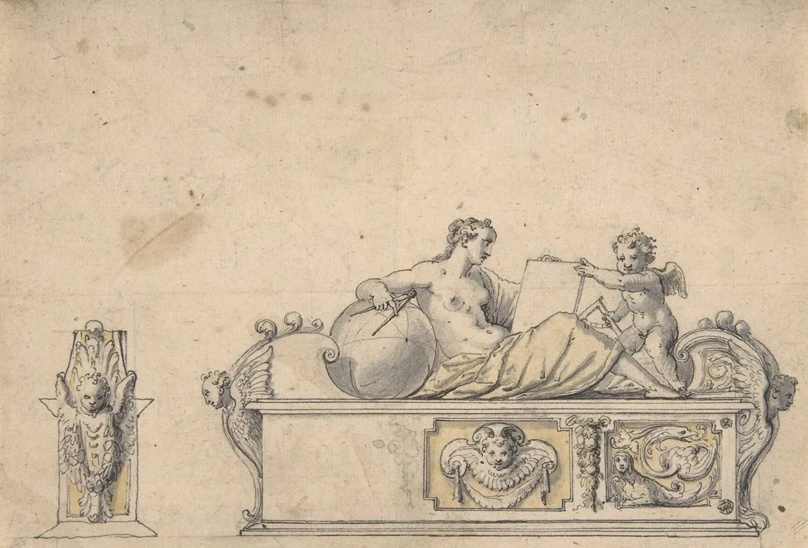 Allegory Of Geometry 2 Wall Art by Hans Krumpper - High-Resolution Digital Print