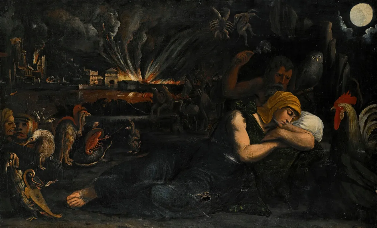 Allegory Of Night 3 Wall Art by Ferrarese School - High-Resolution Digital Print