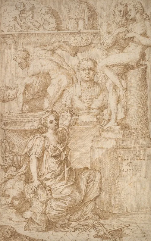 Allegory Of Sculpture 4 Wall Art by Jan Claudius de Cock - High-Resolution Digital Print
