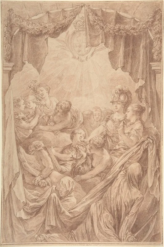 Allegory Of The Life Of The Dauphin Wall Art by Charles Nicolas Cochin II - High-Resolution Digital Print