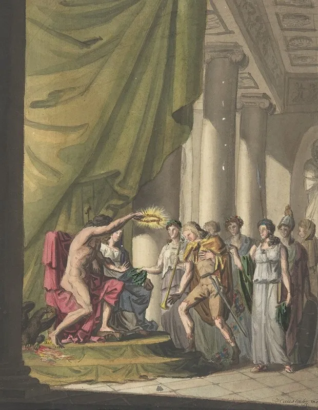 Allegory Of Victory Soldier Being Crowned By Laurels Wall Art by Franz von Hauslab the Younger - High-Resolution Digital Print