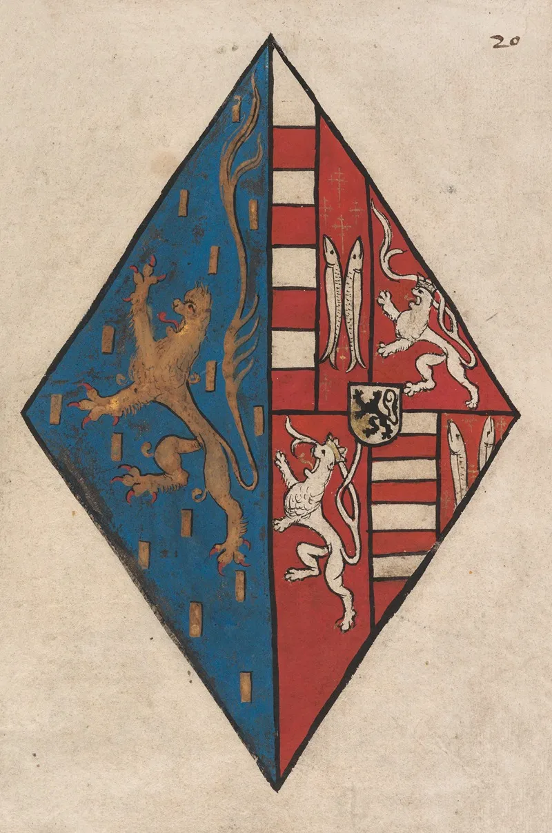 Alliance Coat Of Arms Of Nassau Loon Heinsberg Wall Art by Herald of Nassau-Vianden - High-Resolution Digital Print