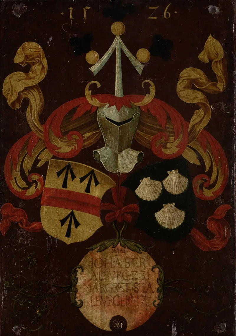 Alliance Coat Of Arms Stralenbergstalburg Wall Art by Conrad Faber von Kreuznach - High-Resolution Digital Print