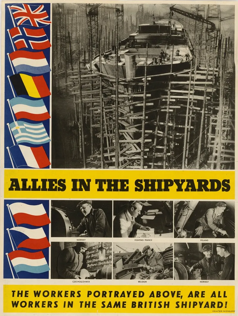 Allies In The Shipyards Wall Art by Anonymous - High-Resolution Digital Print
