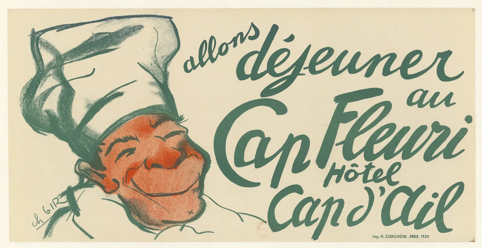 Allons Dejeuner Au Cap Fleuri Hotel Cap Dail Wall Art by Charles Gir - High-Resolution Digital Print