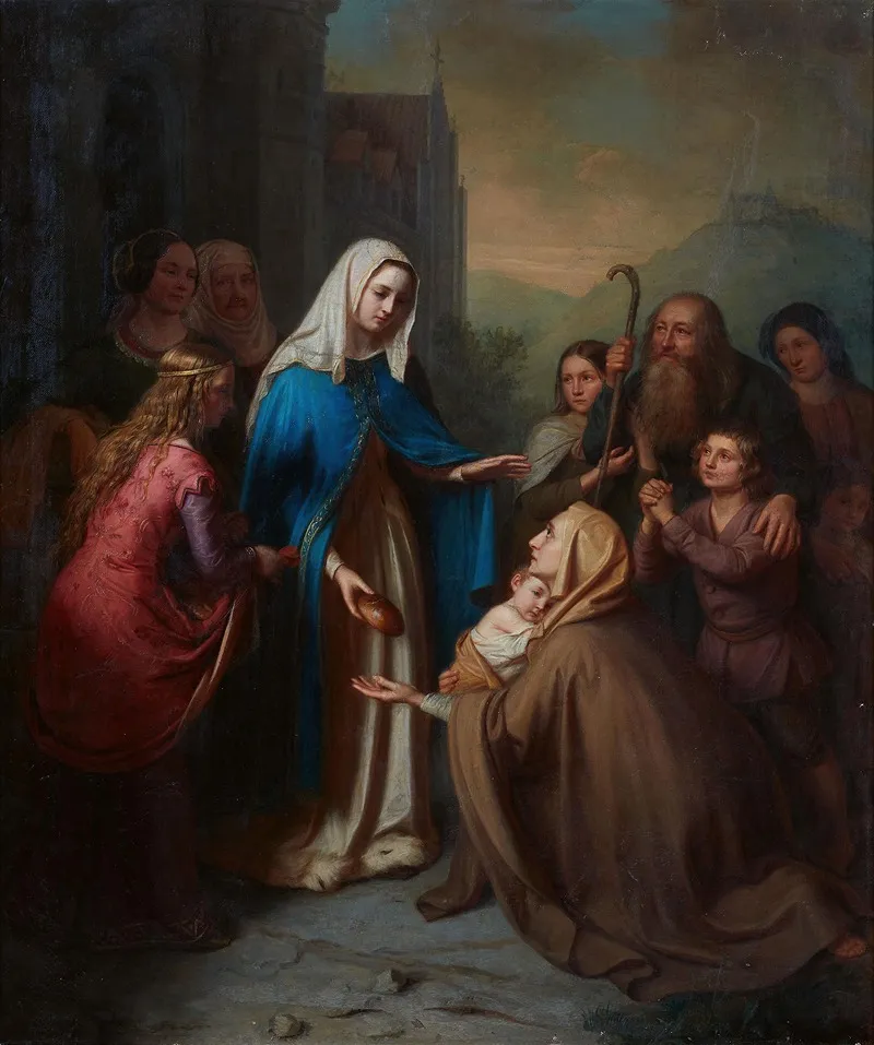 Almosenspende Der Heiligen Elisabeth Von Thuringen Wall Art by Clara Wilhelmine Oenicke - High-Resolution Digital Print