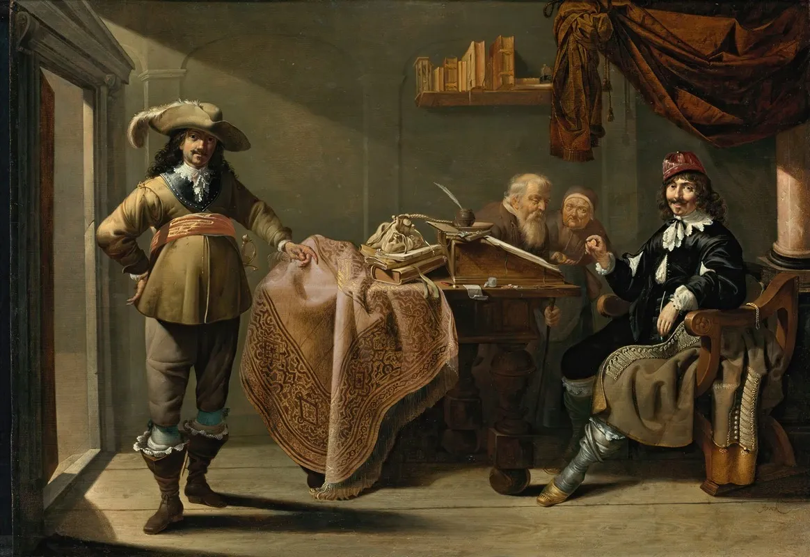 Almsgiving In A Notarys Office Wall Art by Jacob Duck - High-Resolution Digital Print