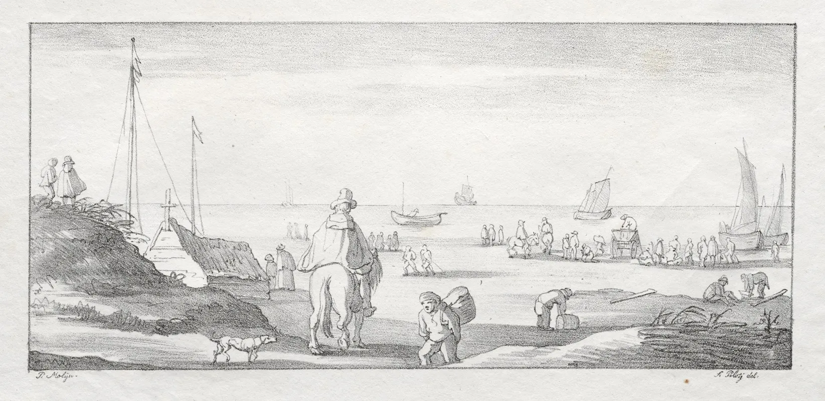 Along A Dutch Shore Wall Art by Ferdinand Piloty I - High-Resolution Digital Print