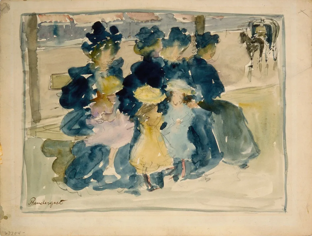 Along The Boulevard Wall Art by Maurice Prendergast - High-Resolution Digital Print