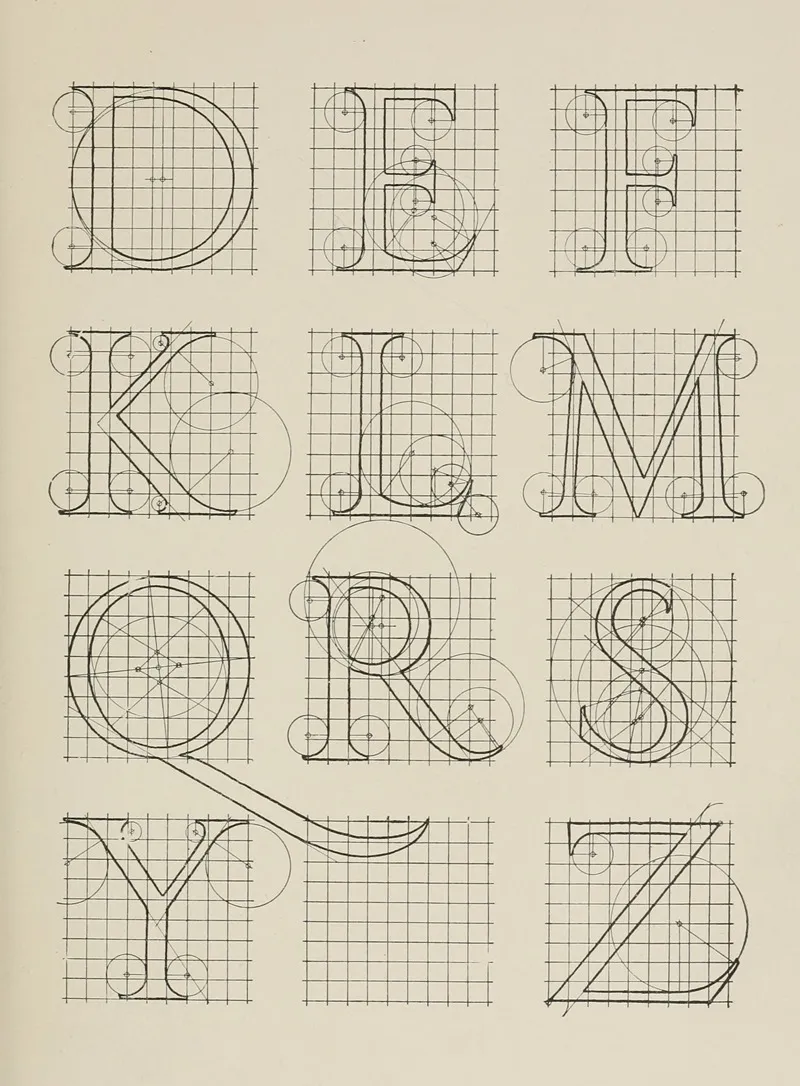 Alphabet After Serlio 2 Wall Art by Frank Chouteau Brown - High-Resolution Digital Print